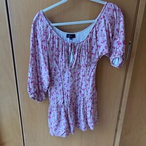 Floral Drop Waist One Shoulder Dress